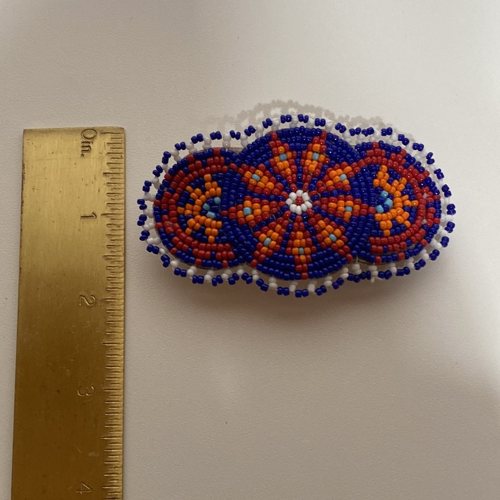 Vintage Star Beaded Seed Barrette Handmade Hair Clip - Picture 6 of 6